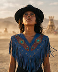 The Wild Spirit Leather Poncho Lapis